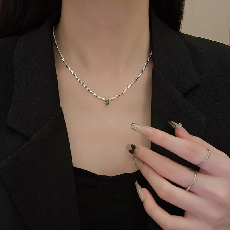 Wholesale Titanium Steel Double Buckle Design Necklace